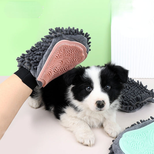 Pet feeder & tools | HomeStract Pet Bathing Brush 2-in-1 Grooming Glove Elegant Dog Grooming Tool For Brushing, Massaging, And Drying Pet Grooming Kit | f6c5ad-5d.myshopify.com