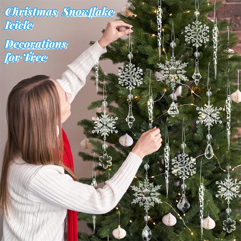 Wall Paintings & hangings | HomeStract 10pcs Christmas Tree Hanging Pendants | party decoration | Acrylic Ice Strip Snow Ceiling Xmas Ornaments New Year Christmas Decoration Home Decor | f6c5ad-5d.myshopify.com