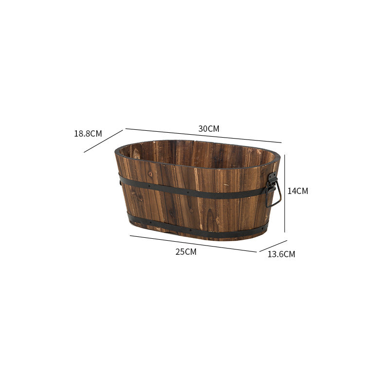 planters | HomeStract Oval Shape Traditional Wooden Planter | f6c5ad-5d.myshopify.com