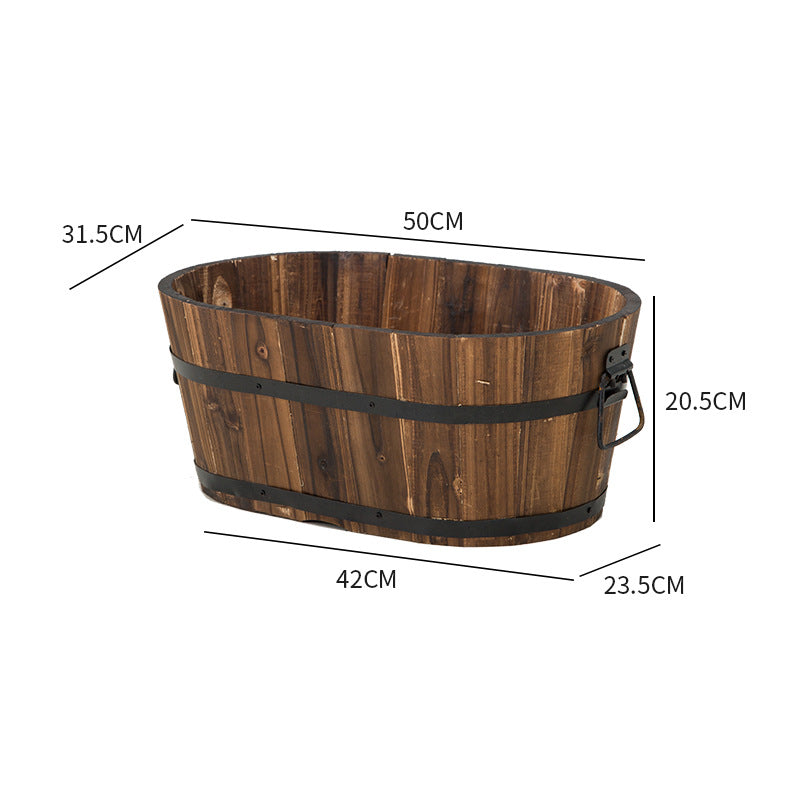 planters | HomeStract Oval Shape Traditional Wooden Planter | f6c5ad-5d.myshopify.com