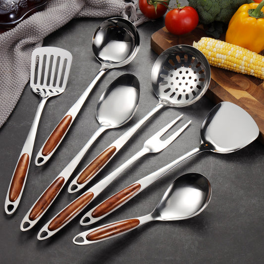 Utensils & Tableware | Spatula Stainless Steel Golden Kiwi Wooden Spoon Household | f6c5ad-5d.myshopify.com
