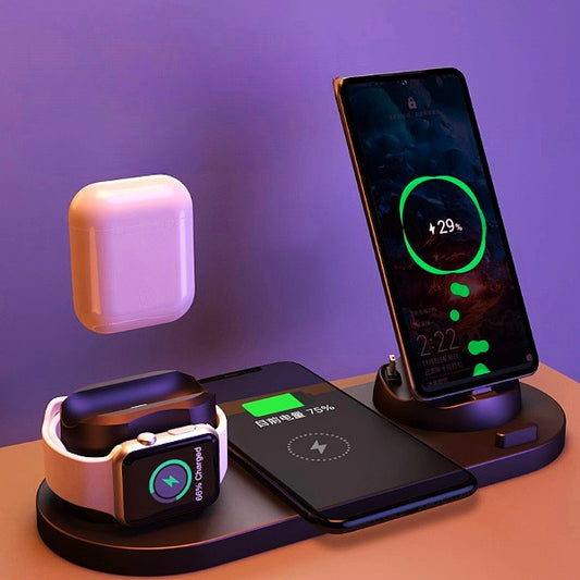 Wireless Charger Stand | HomeStract Wireless Charger For IPhone Fast Charger For Phone Fast Charging Pad For Phone Watch 6 In 1 Charging Dock Station | f6c5ad-5d.myshopify.com